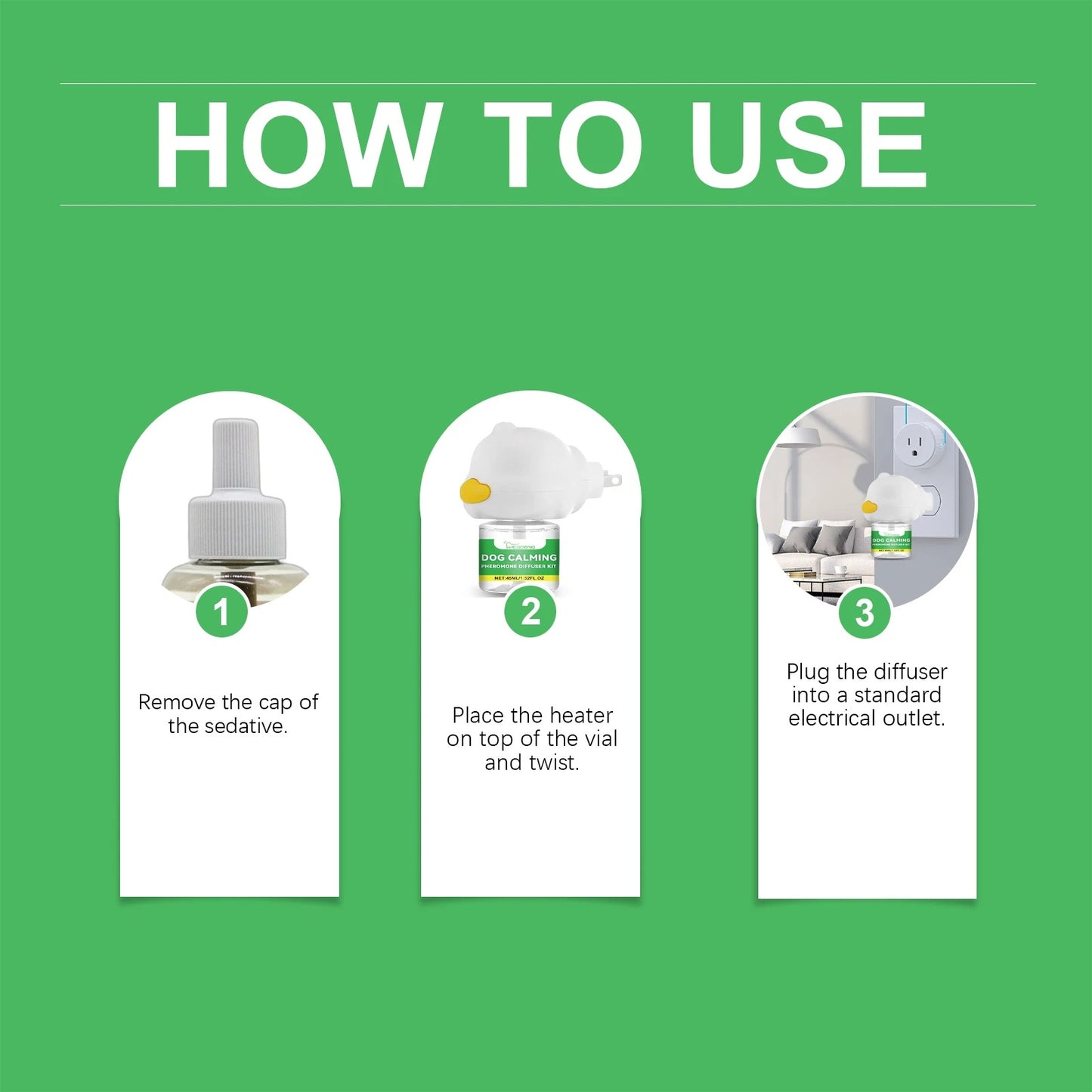 Dog Calming Diffuser Kit - For Relieving Pet Anxiety & Easing Stress in New Home Environments